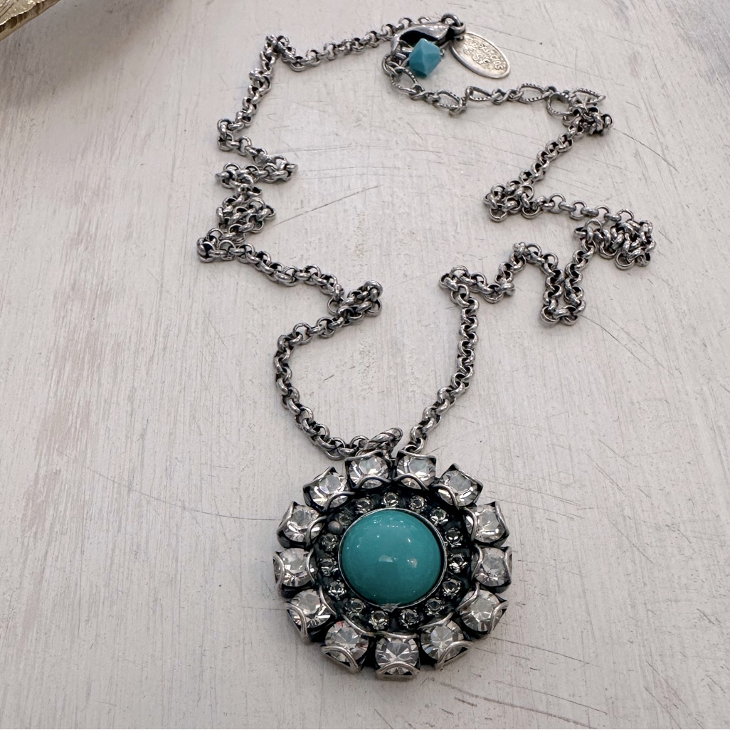 Liz Paiacios Crystallized Rhinestone Fairycore Whimsigoth Boho Vintage Necklace